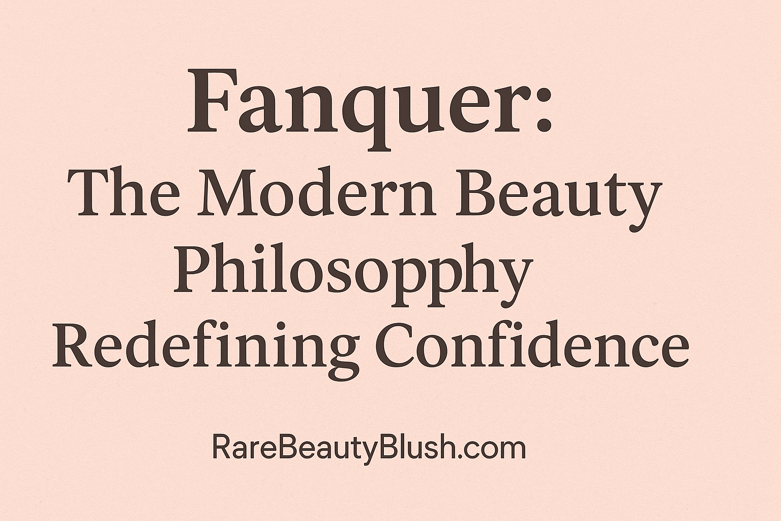 Fanquer: The Modern Beauty Philosophy Redefining Confidence